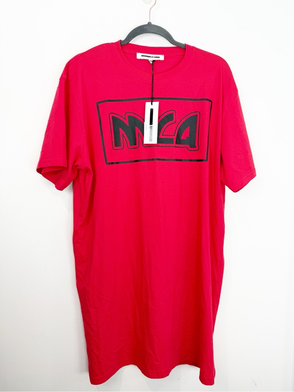 MCQ By Alexander McQueen Red T-Shirt Dress NWT Size Large